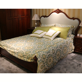 欧式真皮床1.5米 美式乡村实木卧室双人床 简欧家具古典婚床新款