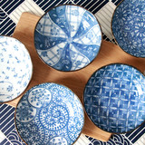 日本进口陶瓷美浓烧小菜盘子汤菜深碟子日式和风套装餐具送人礼物