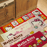 卡通hello Kitty地毯可爱凯蒂猫珊瑚绒面地垫床前门垫防滑吸水垫