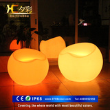 酒吧LED发光家具 时尚欧式LED七彩充电发光苹果凳子塑料休闲椅子