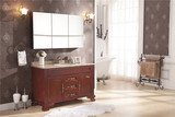 现代中式实木浴室柜组合大理石台面落地式台下盆卫生间洗脸盆卫浴