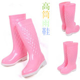 高筒雨鞋女春秋夏水靴 韩国外贸时尚平跟雨靴 中筒防滑水鞋包邮