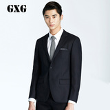 GXG男装[特惠]秋装外套西装 男士商务休闲修身型藏蓝色羊毛西服