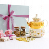 陶瓷创意花茶壶透明玻璃过滤花茶茶具套装 茉莉花桂花茶组合礼盒