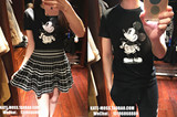 潮 男女情侣款！迪士尼乐园米奇米老鼠修身印花短袖t恤 男女T恤