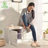 换鞋凳储物简约现代木烤漆矮鞋柜白色时尚穿鞋凳欧式收纳试床尾凳