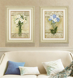 美式有框装饰画 客厅现代简约墙画床头卧室房间挂画 植物花卉壁画
