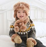 婴幼儿婴儿帽子围巾手套三件套套装雷锋帽儿童冬季护耳男女童包邮