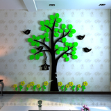 大树鸟花朵 3D水晶亚克力立体墙贴 儿童房客厅卧室玄关创意背景墙