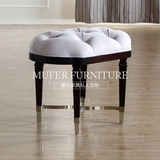 慕妃高端定制家具美式后现代简约欧式实木矮凳换鞋凳梳妆凳GC372