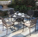 铸铝桌椅组合压铸铁艺别墅庭院花园露天阳台室外会所休闲家具套装