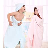 迪士尼Disney米妮米奇素色连帽纱布浴巾 纯棉 婴儿童大浴巾 斗篷