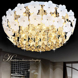 浪漫田园水晶吸顶灯简约温馨客厅卧室餐厅花瓣花朵灯圆形创意灯具