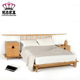 新中式现代简约老榆木实木床卧室仿古双人床样板房客栈家具定制