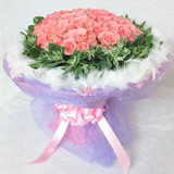 情人节全国鲜花速递99朵粉 玫瑰花礼物求婚表白广州珠海花店预订