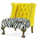 美式单人真皮沙发 欧式新古典皮艺休闲椅复古斑马纹老虎椅定制