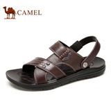 Camel/骆驼男鞋 2016夏季新款男凉鞋日常休闲牛皮舒适两穿凉拖