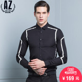 AZ蚁族2016春季青年男士英伦时尚休闲长袖衬衣韩版修身型方领衬衫