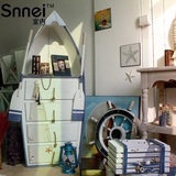 地中海风格大船柜 海洋风创意书柜置物架花架 个性储物装饰架