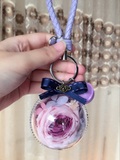 日本进口高端创意奥斯汀玫瑰可爱生日礼物永生花钥匙扣汽车车挂
