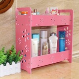 diy欧式大号木塑浴室洗漱化妆品创意简易收纳盒整理柜置物架特价