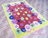 定制儿童可爱花朵字母地毯欧式手工地毯定制腈纶幼儿园地毯加密垫