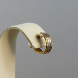 意大利产18K黄金白金玫瑰金三色耳环 小耳环小耳圈 简单精致款