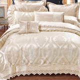 欧美式高档蕾丝米白色床品家纺奢华床上用品四六八十件套加厚床盖