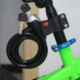 车锁  自行车加粗钢丝锁山地车安全圈型锁单车配件装备