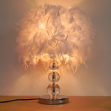 现代简约水晶羽毛台灯 温馨个性客厅创意遥控床头灯 婚庆卧室台灯