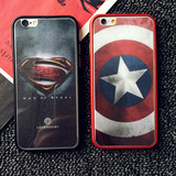 超人美国队长iphone6plus钢化彩膜苹果6s卡通贴膜5s4.7全屏5.5膜