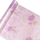 PVC壁纸自粘墙纸 欧式田园风格紫色花朵图案 卧室客厅沙发墙墙纸