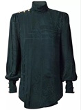 国内现货 HM Balmain 绿色高领丝绸衬衫 专柜正品