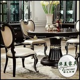 新古典餐桌欧式实木圆桌椅组合简约小户型餐桌长方形酒店别墅饭桌