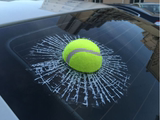 3D立体车贴足球打碎玻璃个性创意搞笑汽车贴纸网球棒球车窗贴包邮