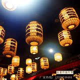 大排档灯罩竹编灯笼中式包布竹灯笼茶楼农家乐餐厅灯罩复古灯罩