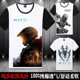 光环5PS4光晕Halo游戏周边短袖T恤夏季男拼色圆领纯棉学生衣服女