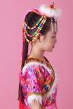 藏族舞蹈演出服装 头饰 少数民族头饰女 藏服头饰 小辫子成人儿童