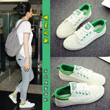 环球春夏王菲同款小白鞋韩版情侣系带纯色帆布鞋学生板鞋运动球鞋