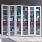简约现代 烤漆书柜 带玻璃门儿童书架书柜自由组合 小柜子储物柜
