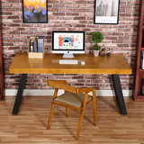 美式实木铁艺书桌电脑桌椅组合办公桌会议桌做旧洽谈桌茶桌餐桌