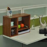 最新创意桌面置物架 办公室收纳架 简易书桌伸缩小书架木质 桌上