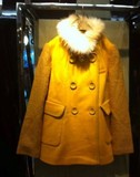 DAZZLE/黛诺地素冬装新款专柜正品 234G103 毛领呢大衣