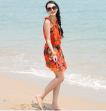 海边度假必备沙滩裙夏短裙波西米亚大码雪纺连衣裙女裙泰国海滩裙