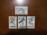 < 新新收藏>  外国盖销邮票罗马尼亚1992年绘画--骑马术（4枚）