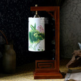中式古典陶瓷台灯景德镇卧室床头台灯客厅书房复古装饰灯实木包邮