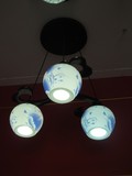 中式灯具青花瓷陶瓷餐厅灯饭厅灯楼梯三头餐吊灯LED仿古复古包邮