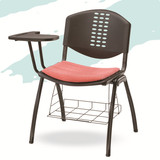 新款促销培训椅椅办公椅会议写字板扶手骏迪单椅椅带书绒网布教学