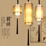 新中式高档电镀鎏金吊灯 简约长形铁艺餐厅灯客厅灯 书房灯过道灯