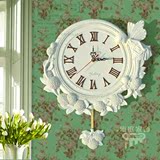欧式创意花仙子挂钟大客厅时尚现代挂表个性艺术时钟表卧室壁钟